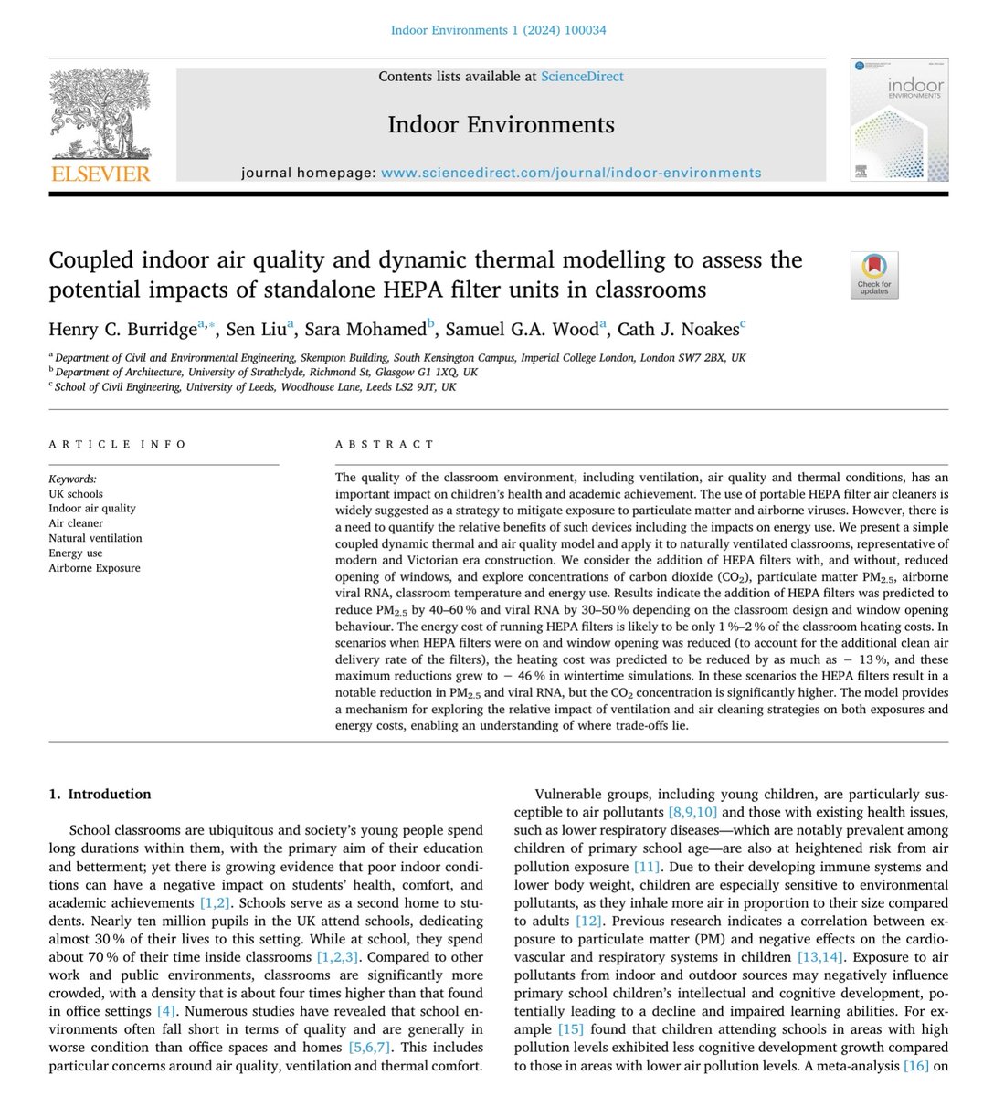 Neue #CleanAir-Studie aus Großbritannien belegt den Nutzen von #Luftfilter|n in Schulen:
➡️ sciencedirect.com/science/articl…
1/