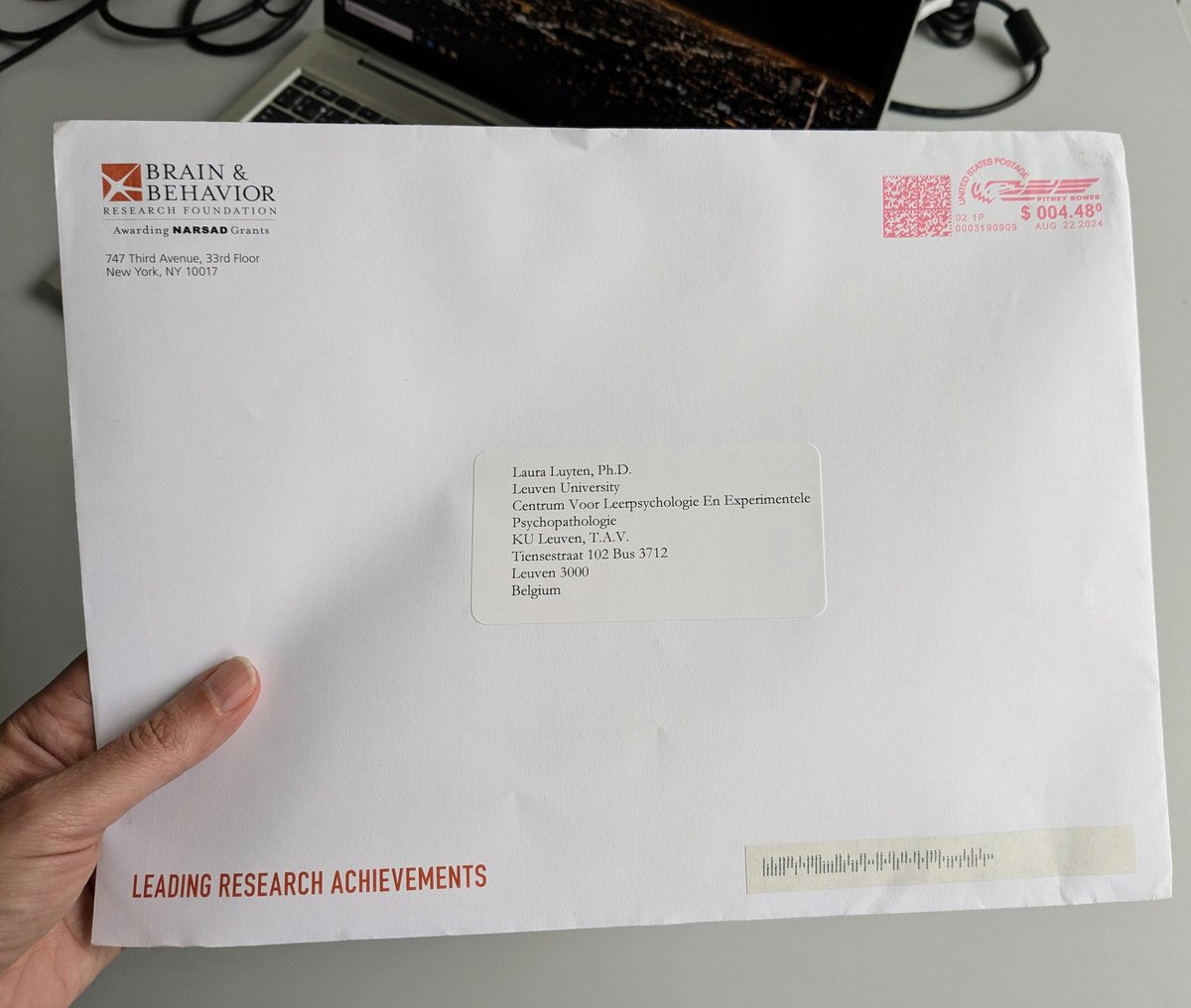 Laura Luyten (@luyten_laura) on Twitter photo As much as I am in favor of digitalization, there is something to receiving a physical NoA 🤩.
Thanks a lot for this Young Investigator Grant, <a href="/BBRFoundation/">BBRFoundation</a>!! As much as I am in favor of digitalization, there is something to receiving a physical NoA 🤩.
Thanks a lot for this Young Investigator Grant, <a href="/BBRFoundation/">BBRFoundation</a>!!