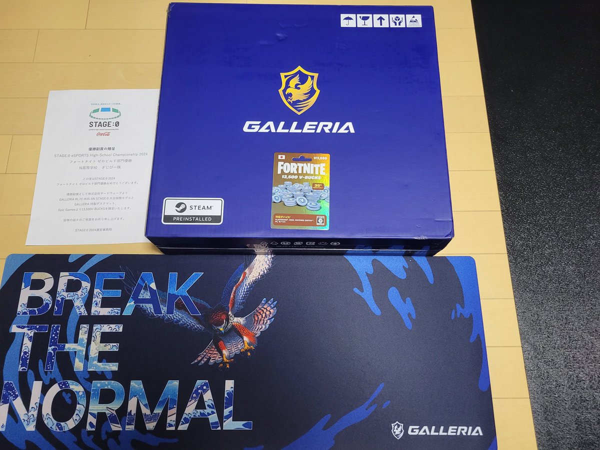 zazi0825's tweet image. STAGE0の優勝副賞届きました！
ありがとうございます！
マウスパッドかっこいいー！
#STAGE0 #ステージゼロ #GALLERIA