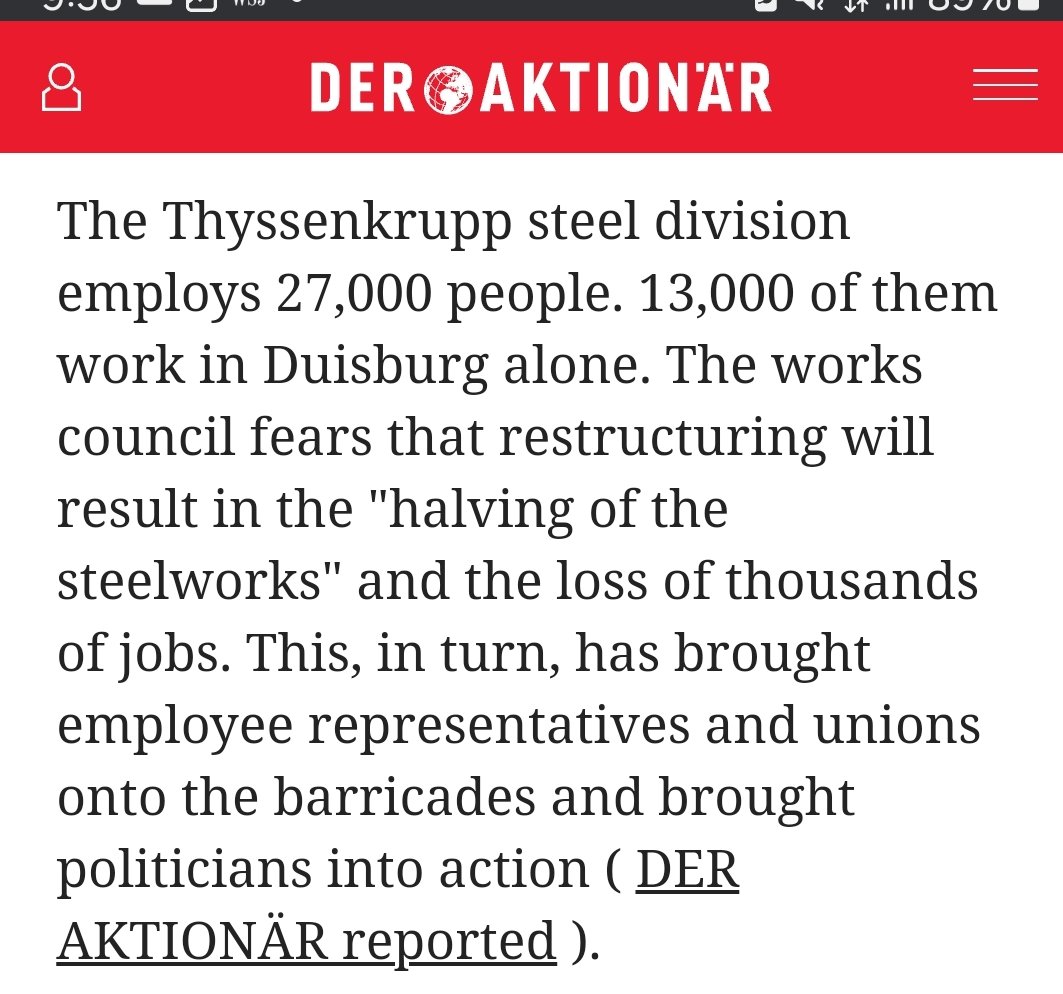 Raphfel's tweet photo. Closing down in Germany, reopening in Texas. 

That's the story of the once mighty German steel industry in a nutshell.

I am sure that all the wind&amp;solar fanatics will continue to tell you that this has nothing to do with the Greens idiotic energy policy.

Don't fall for it. https://t.co/sM05JvjB6a