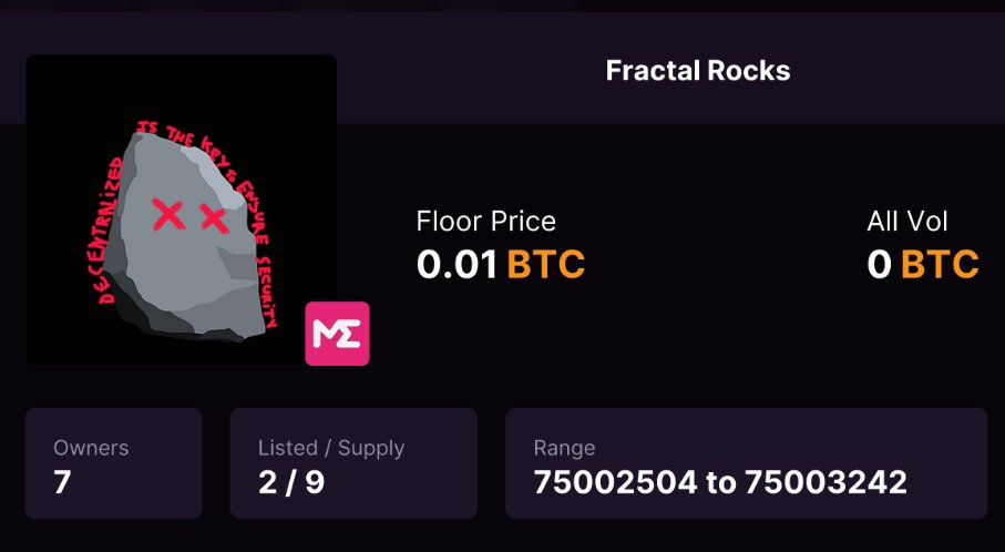 Fractal__Rocks's tweet photo. We're live on @MagicEden  !

https://t.co/TukKW5HDf0