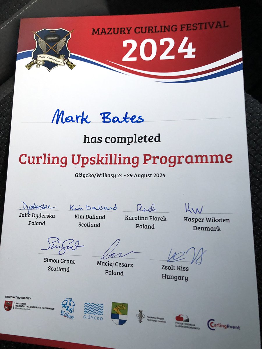 Great times and good curling at the Mazury Curling Festival - thanks to the coaches and organizers for an amazing training camp! 🥌 :)