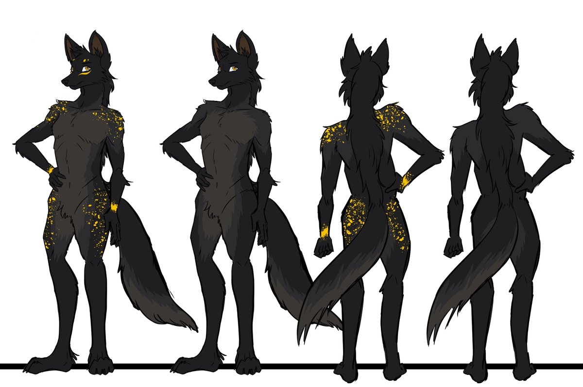 A series of concept sketches I got from the wonderful <a href="/ameamedoggo/">Ame</a> to lock in Moro's updated design! Extremely happy with how it turned out! (also forgot to crosspost it here when I put it on my FA)
