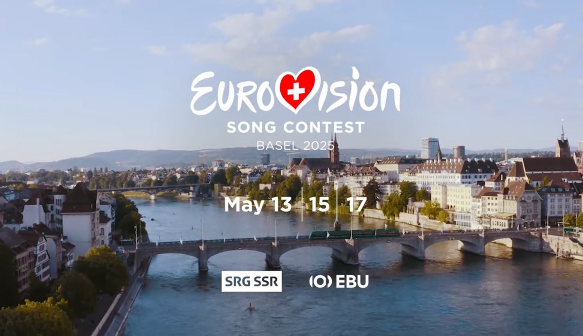 The Eurovision Song Contest 2025 will be held in Basel! 🇨🇭🚨

First semi final : May 13th 
Second semi final : May 15th 
Grand final : May 17th