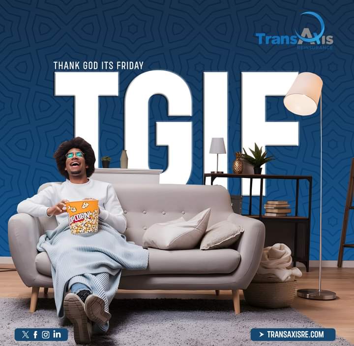 transaxisre's tweet image. Kick back, relax, and enjoy the weekend! At TransAxis Reinsurance, we know the importance of unwinding after a productive week. #TGIF #FridayFeels #TransAxisRe #WeekendVibes&quot;