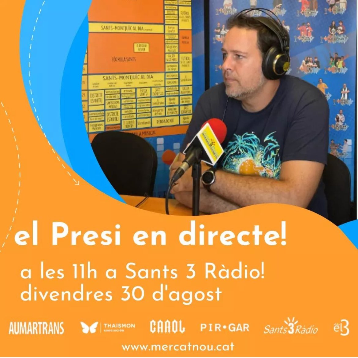 Avui per <a href="/sants3radio/">sants3radio</a> entrevista de <a href="/FMSants/">Festa Major de Sants</a> al presi!🥳