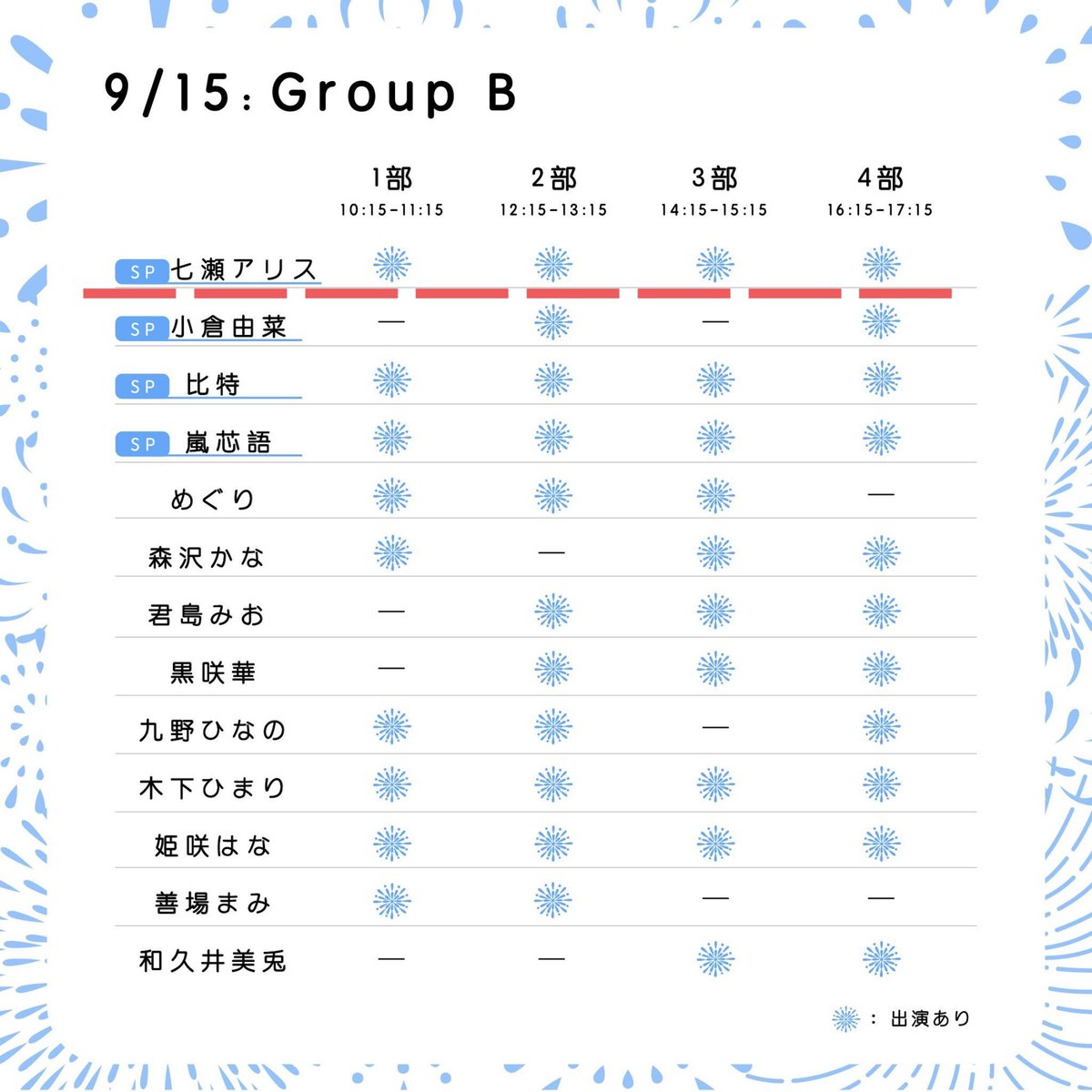 TREND GIRLS撮影会2024
￣￣￣￣￣￣￣￣￣￣￣￣￣
9/15(日) 出演します🫶

タイムテーブルでました🎈
私はBグループで4部全部居ます🙆

チケットURLや詳細リンクはリプ欄へ⏬ https://t.co/t2WReZPTS6
