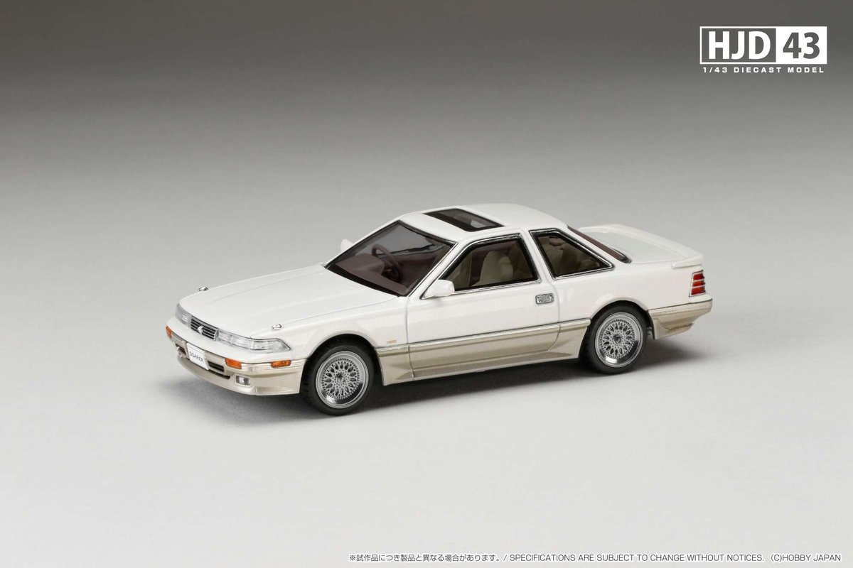 HJ_Minicar's tweet photo. 1/43 Toyota SOARER 3000 TWINCAM 24 GT-LIMITED (MZ20) Customized Version
■発売予定: 2024年12月以降
■お取扱店・海外代理店情報
https://t.co/Dv9aft2xn3
#ホビージャパン #HobbyJAPAN #HJD43 #ダイキャスト #minicar #ミニカー #43scale #Toyota #トヨタ #ソアラ #GTLIMITED #JDM #MZ20 https://t.co/UccpcYr1EY
