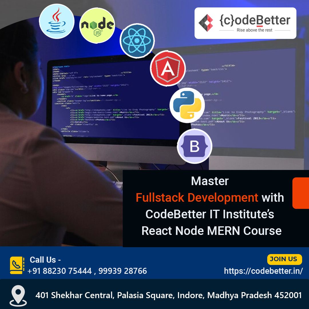 codebetterindia's tweet image. Master Fullstack Development with CodeBetter IT Institute’s React Node MERN Course
Read @ buff.ly/3zaX5z0
#codebetter #fullstackdevelopment #iOSappdevelopmentcourse #IT #course #placement #support #ReactNode #ReactJSDeveloper #WebDevelopment #MERNstack #AndroidDeveloper
