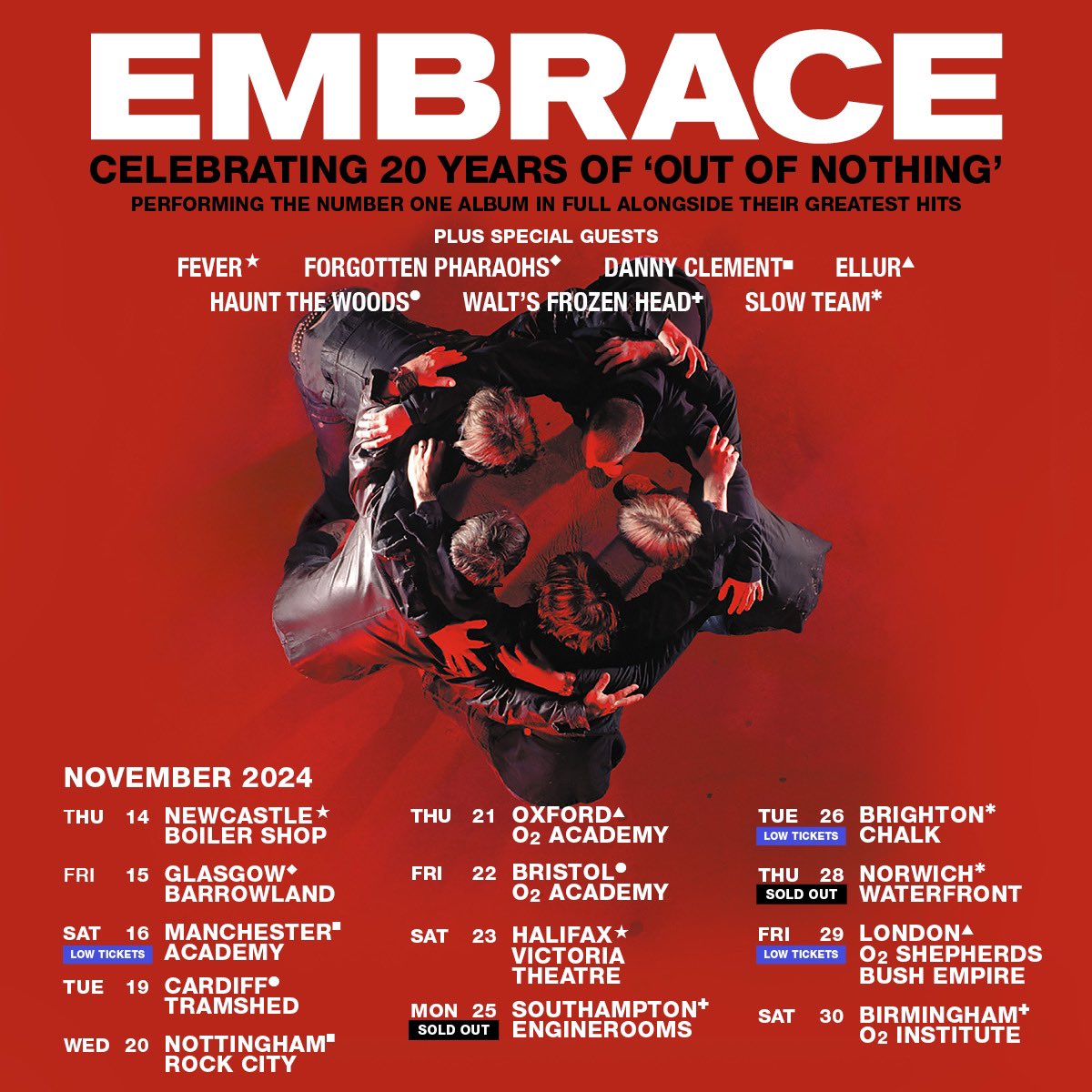 We’re very happy to be joining <a href="/embrace/">Embrace</a> for a couple of shows this November! 

Thu 14th Newcastle Boiler Shop
Sat 23rd Halifax Victoria Theatre 

🎫 tix.to/Embrace24

See you there! 🙌