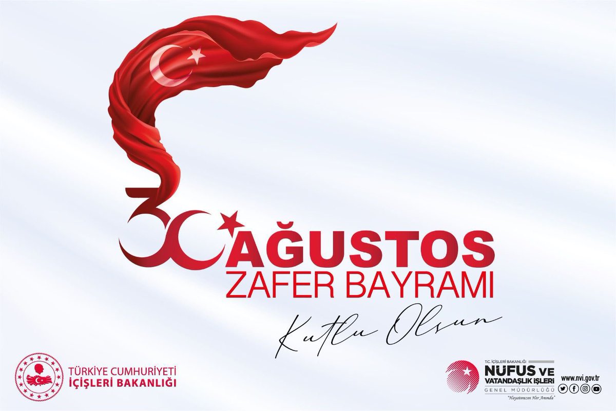 30 Ağustos Zafer Bayramı'mız kutlu olsun! 
Milletimizin bağımsızlık mücadelesinin simgesi bu günde, tüm şehitlerimizi rahmetle anıyor ve zaferimizi coşkuyla kutluyoruz.🇹🇷🇹🇷🇹🇷