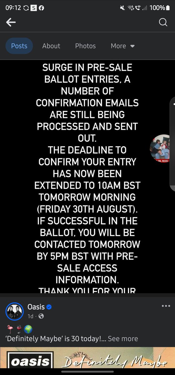 BigPicBelfast's tweet photo. Looks like #Oasis fans could still get the ballot pressle email upto 5pm today #OasisLive25 #oasisreunion https://t.co/R630lv7f32