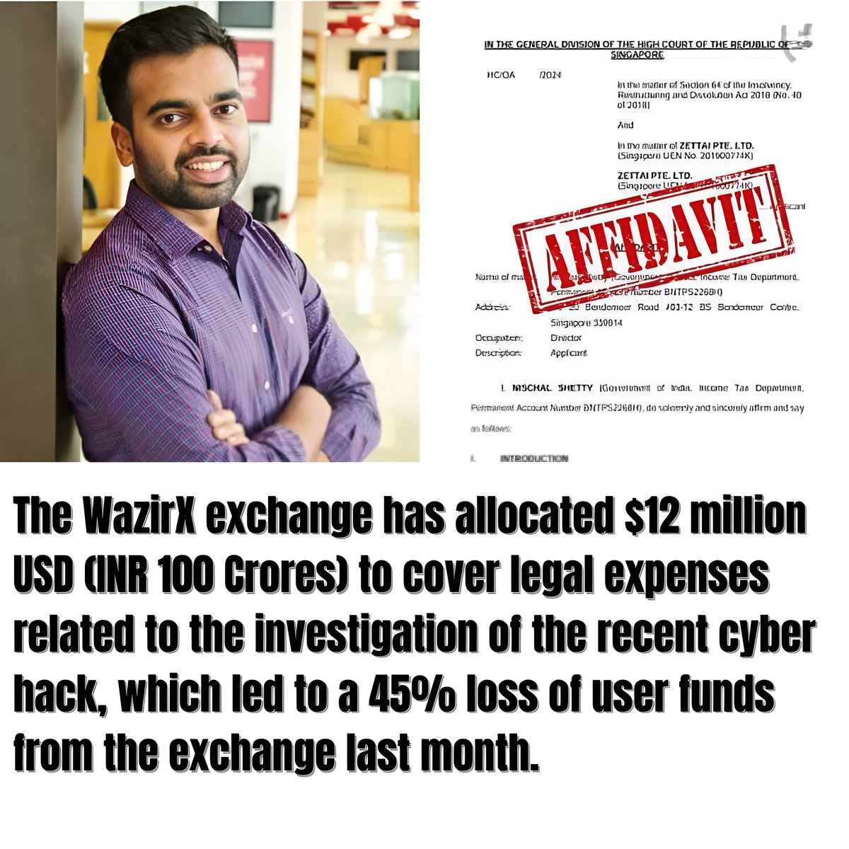 ICryptoCrown's tweet image. 🚨 What a disappointment!

#WazirX is using $12M (₹100 crore) of 🇮🇳 Indian users&apos; money in Singapore 🇸🇬. 

Taken from customer funds for their expenses, yet 34% returns are nowhere in sight. But ₹100 crore will still be spent. 

🤔 #CryptoIssues #WazirX