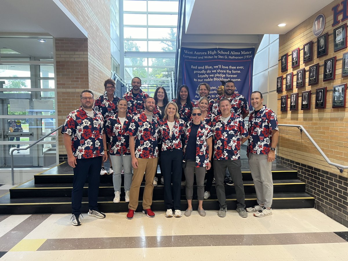 Patrick Eschman (@pme258) on Twitter photo West High Admin is ready to join <a href="/WA_Rowdies/">West Aurora Rowdies</a> beach party and cheer on <a href="/WABlackhawkFB/">West Aurora Football</a> tonight! 🔴🔵 West High Admin is ready to join <a href="/WA_Rowdies/">West Aurora Rowdies</a> beach party and cheer on <a href="/WABlackhawkFB/">West Aurora Football</a> tonight! 🔴🔵
