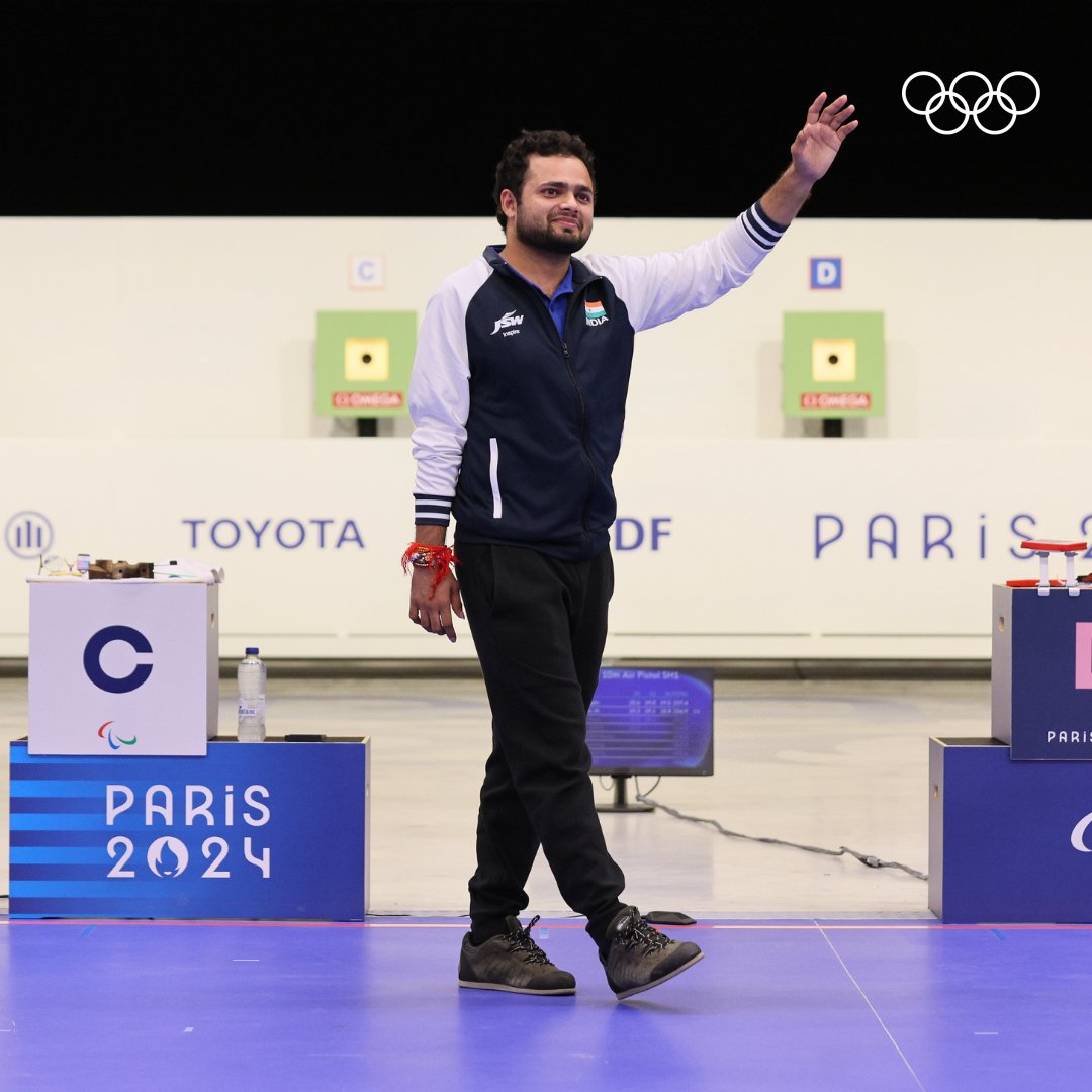 Narwal joins the clan! 🙌

Manish Narwal bags 🥈 in the men's 10m air pistol SH1 event at the Paris 2024 Paralympics. 🌟

#Paralympics | #Paris2024