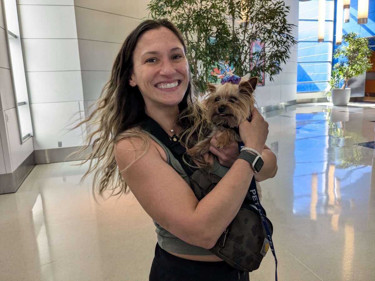 DTWeetin's tweet photo. The Fiona factor is in full effect! Be sure to get your share of canine cuddles with Fiona and the rest of the pups from our DTW Dogs Pet Therapy Program on your next trip!
#flyDTW #DTWTherapyDogProgram https://t.co/mT2cviBSvs