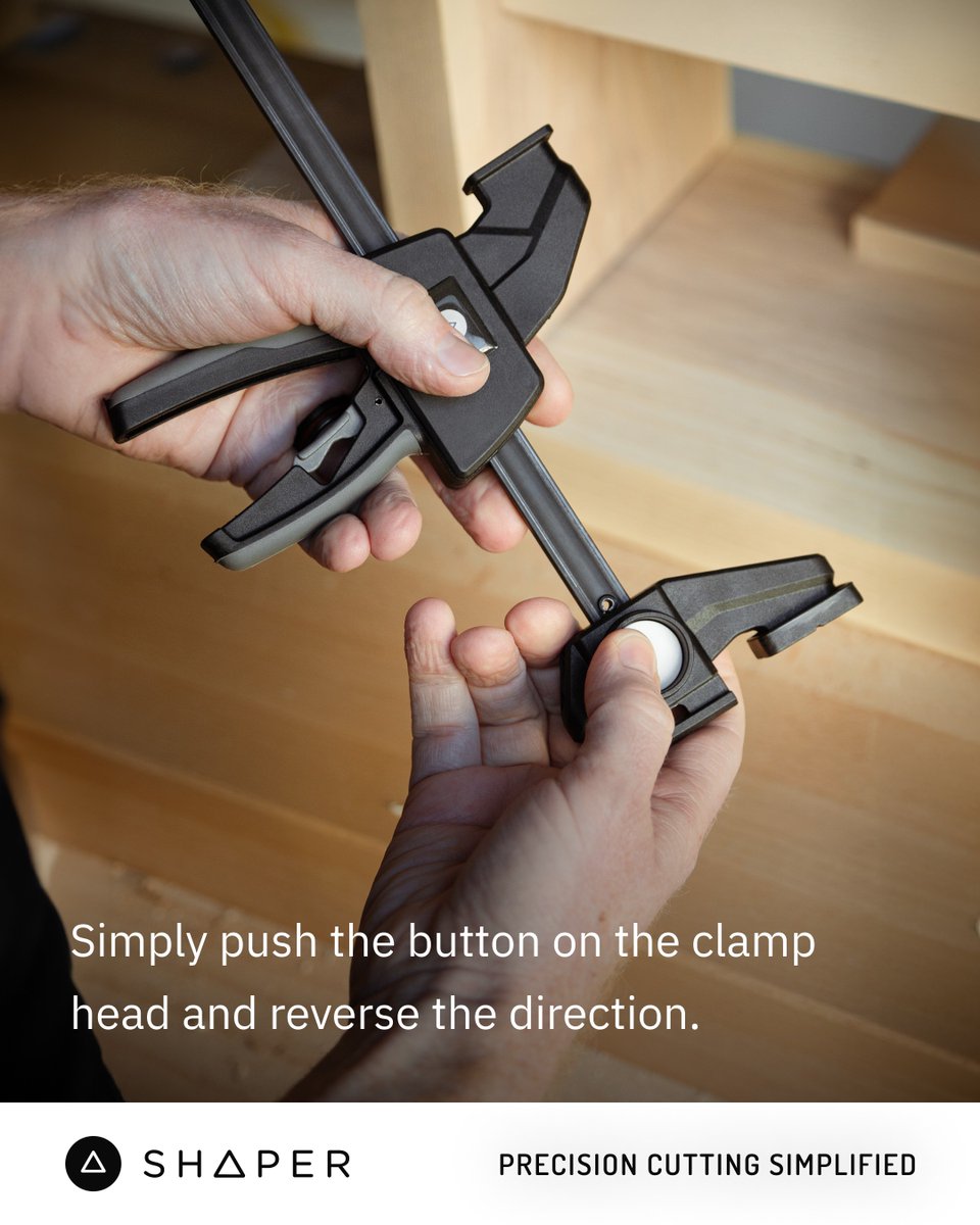 shapertools's tweet photo. 🔄 Meet Shaper’s NEW Reversible Clamps! 🔄

Switch from clamping to spreading with a simple push of a button! Each set includes two clamps designed to make your work easier and faster. 

Grab yours now at https://t.co/OagVJYqCVT

#shapermade #shaperorigin #clamps https://t.co/wpzVC10jYq