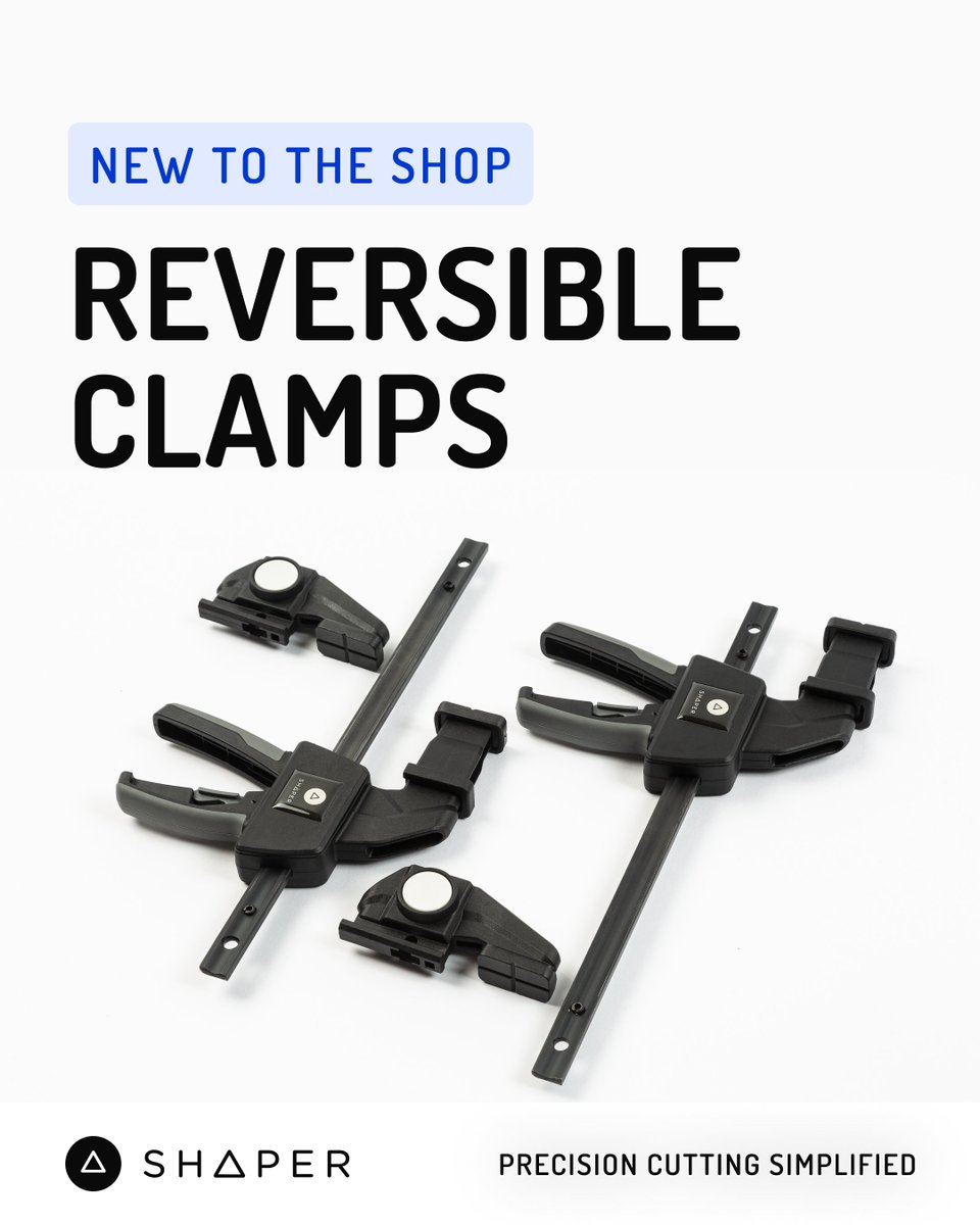 shapertools's tweet photo. 🔄 Meet Shaper’s NEW Reversible Clamps! 🔄

Switch from clamping to spreading with a simple push of a button! Each set includes two clamps designed to make your work easier and faster. 

Grab yours now at https://t.co/OagVJYqCVT

#shapermade #shaperorigin #clamps https://t.co/wpzVC10jYq