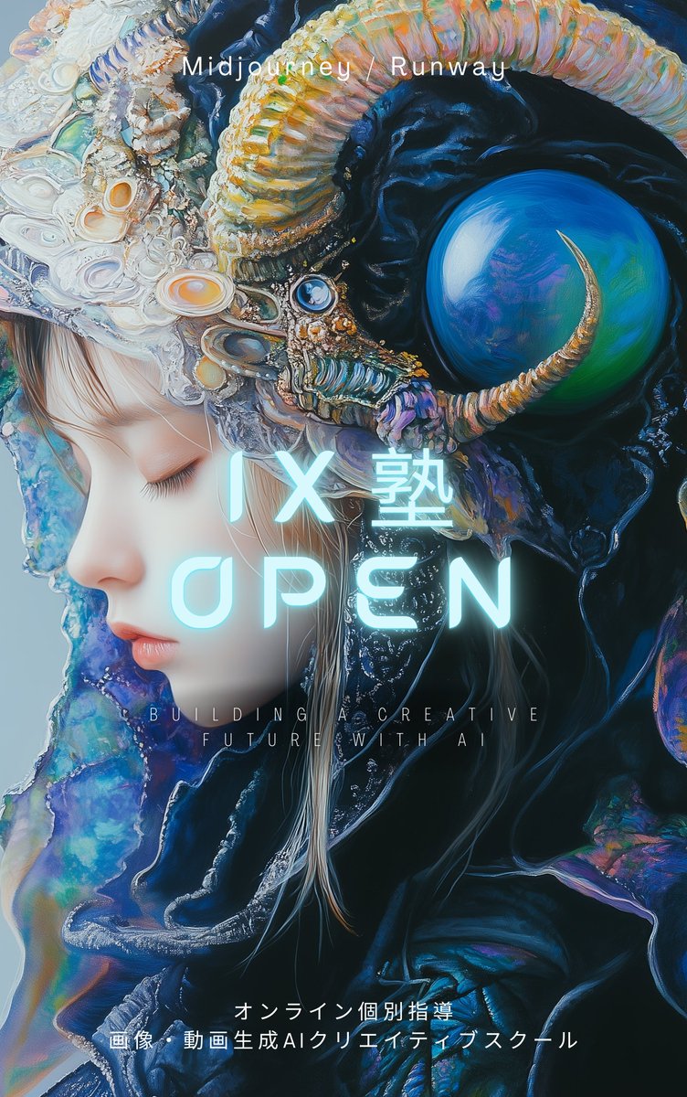 iX00AI's tweet image. 【🚀生成AIの個別指導『iX塾』生徒募集🚀】

iXが生成AIを2年間使い続けて培ったMidjourney、Runwayのノウハウをマンツーマンでレクチャーします🪽

ご興味ある方、詳細気になる方はリプかDMを下さい👍

ただし、、生徒一人一人にしっかりと向き合いたいため、数人限定の募集となります🚀…
