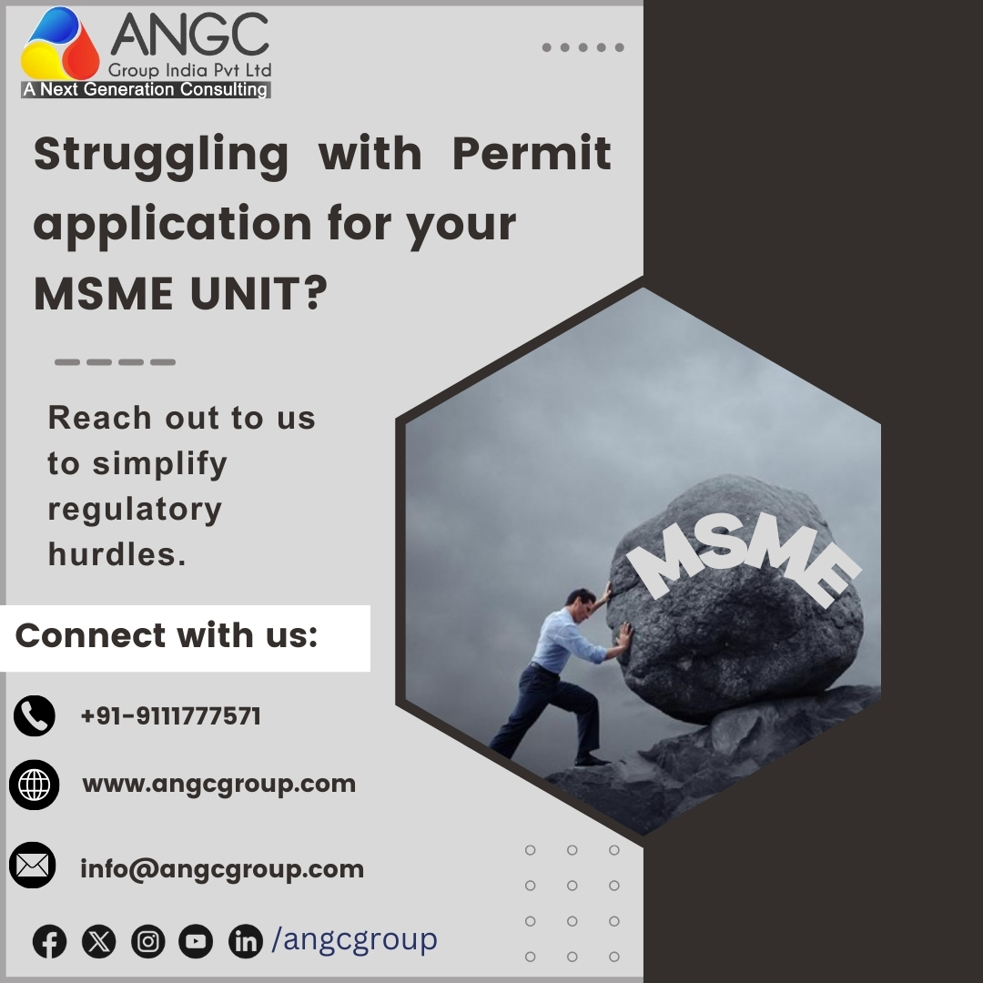 angcgroupind's tweet photo. Struggling with permit application for your MSME UNIT?
Reach out to us to simplify regulatory hurdles.
Connect with us today!
#MSME #msmeindia #msmeunit #permitapplication #angcgroup https://t.co/WJqkyqLYe9