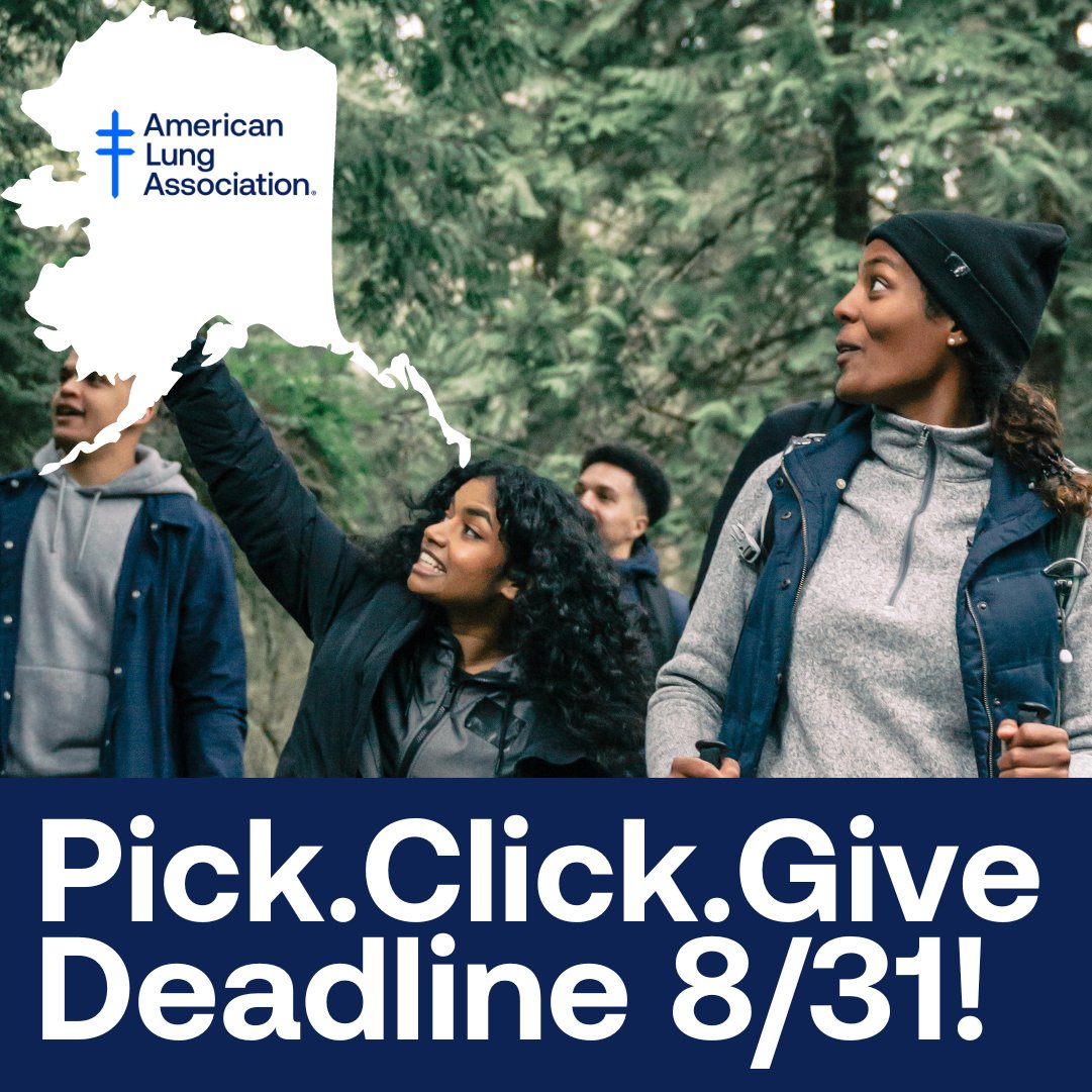 lung_ak's tweet photo. TOMORROW is your last chance to @PickClickGive ➡️💝 https://t.co/5IIT6yr5oK 👐 Make #Alaska stronger by logging into your MyAlaska account and selecting the American Lung Association in Alaska—every bit counts, whether you're making a new donation or adjusting an existing one! https://t.co/LUIM91K3X9