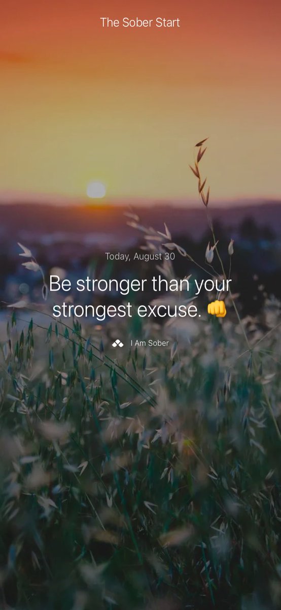 CMunt's tweet photo. Be stronger than your strongest excuse. 👊 #iamsober https://t.co/NQlH1FbH0t