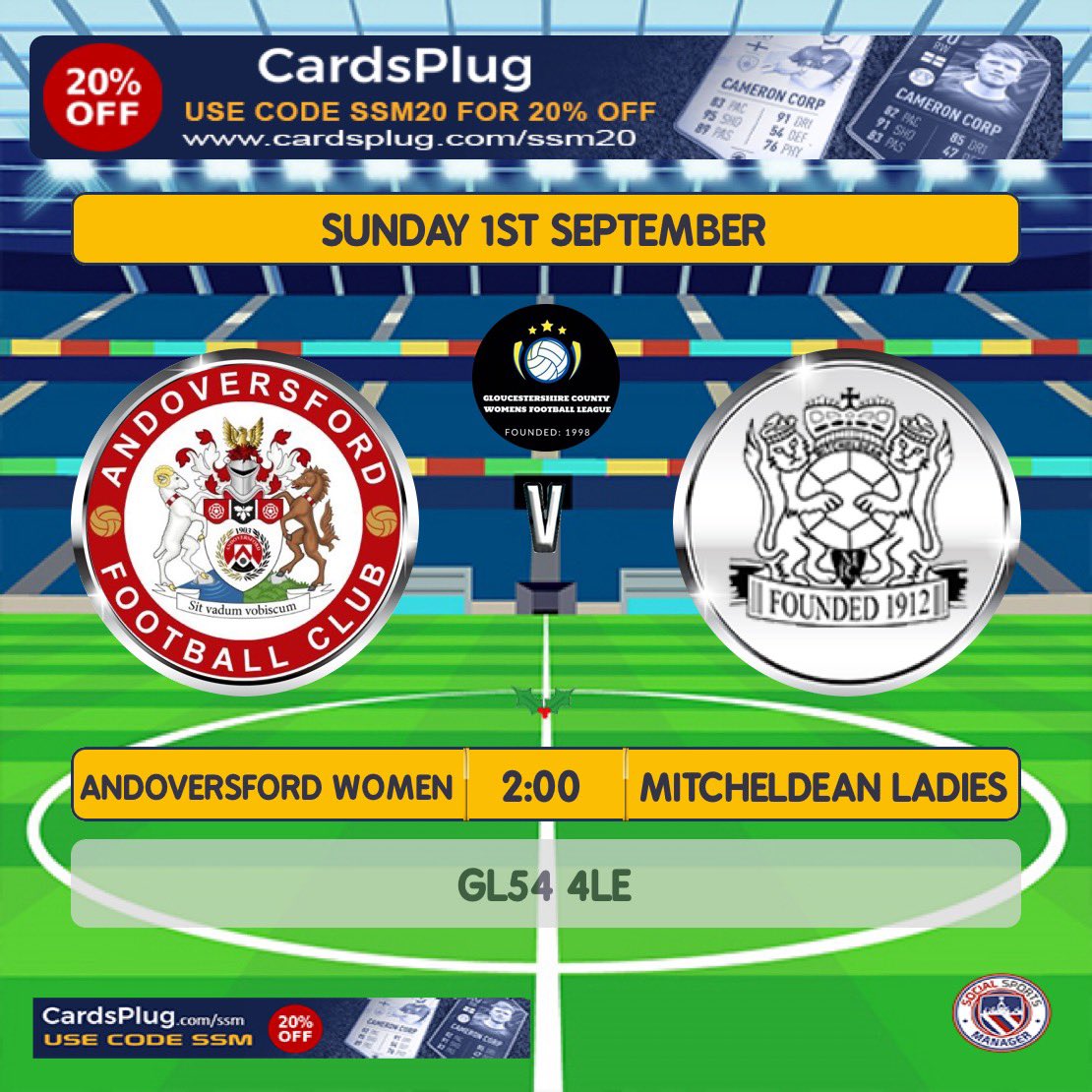 First game on the season see us travel to <a href="/AndoversfordFC/">Andoversford Football Club</a>. Come and give the ladies some support.