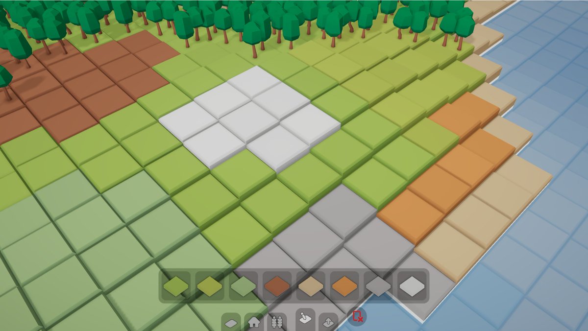 No longer you're restricted to grass and sand, you decide the color! 🟩🟫🟧🟨⬜️🟦

#miniworlds #indiedev #lowpoly #madewithunity