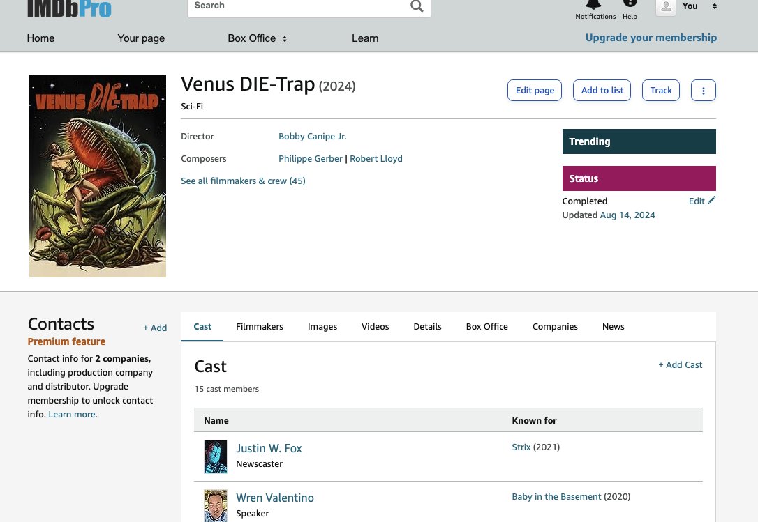 I'm excited to be part of the upcoming horror film, “Venus DIE-TRAP", hitting screens in 2024.

#VenusDIETRAP #HorrorMovie #MovieSoundtrack #FilmComposer #2024Horror

imdb.com/title/tt331002…