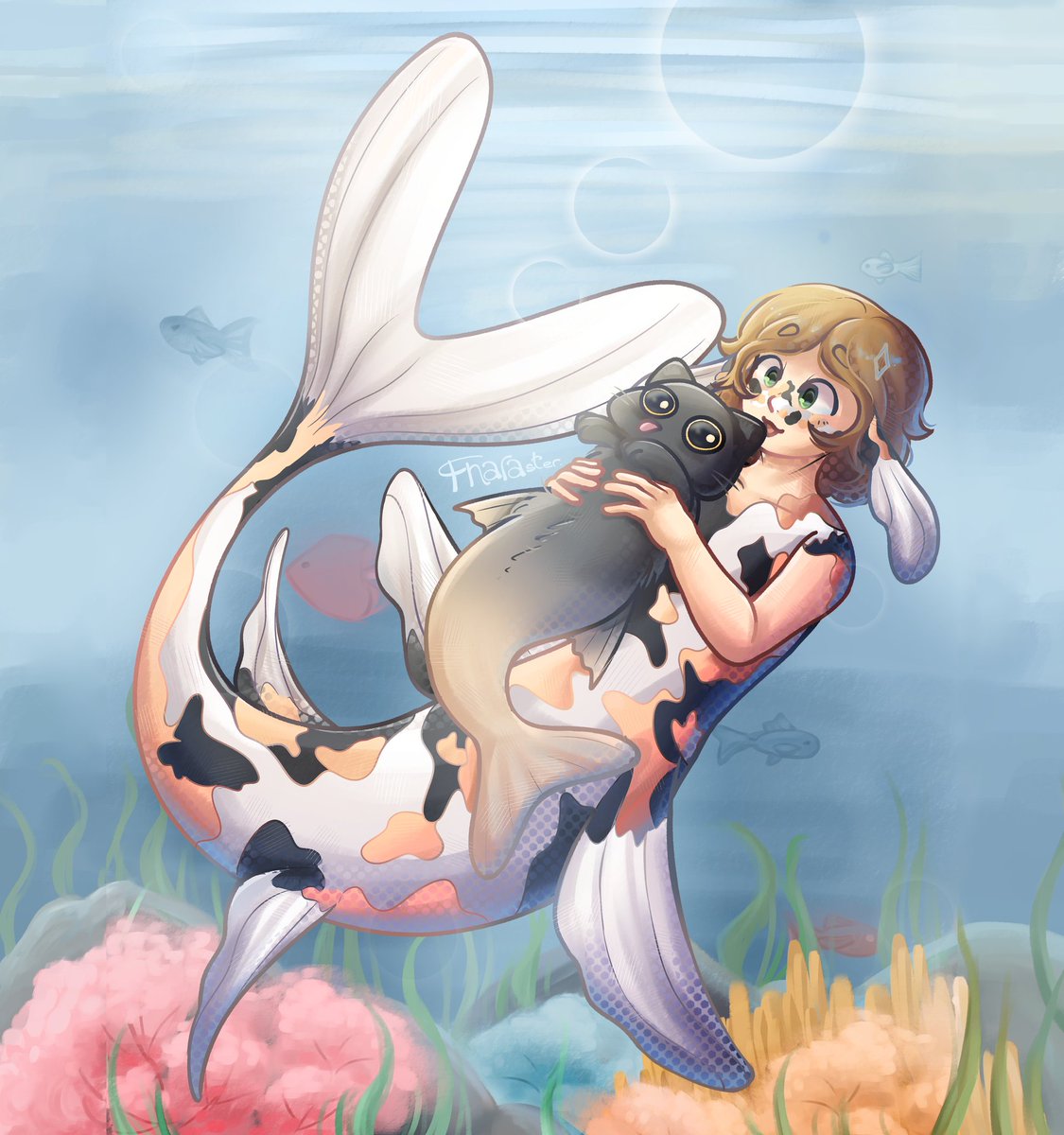 7th and last #Artfight art, a revenge - mer!Glad and Glad
Oc by : Gladumf
Tumblr : gladumfdoodles