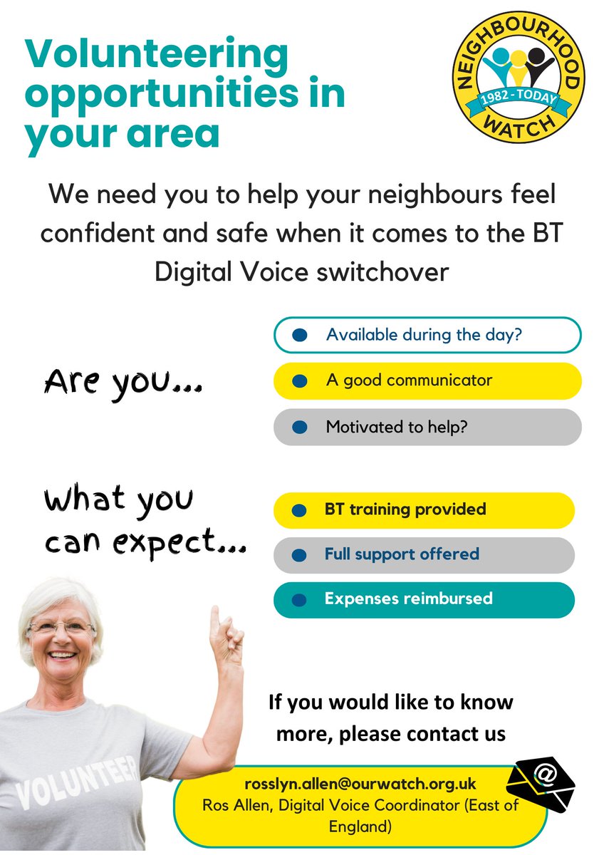 Neighbourhood Watch are looking for volunteers to deliver one or more awareness events in Suffolk. interested? Read more: suffolknwa.co.uk/bt-digital-voi…