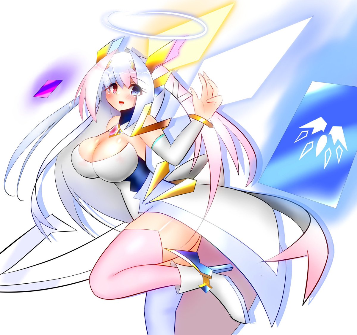 ○レヴェリーヴァイス ルナティックフォニムオリジン
レヴェリーヴァイスではなく一人の少女として誰を愛して護りたいか。それを自覚したましろが覚醒した究極の姿。
彼女が最初に手にした、赤、黒、黄のフォームの力を同時に発動しており、戦いを終わらせるためにその力を振るう。 