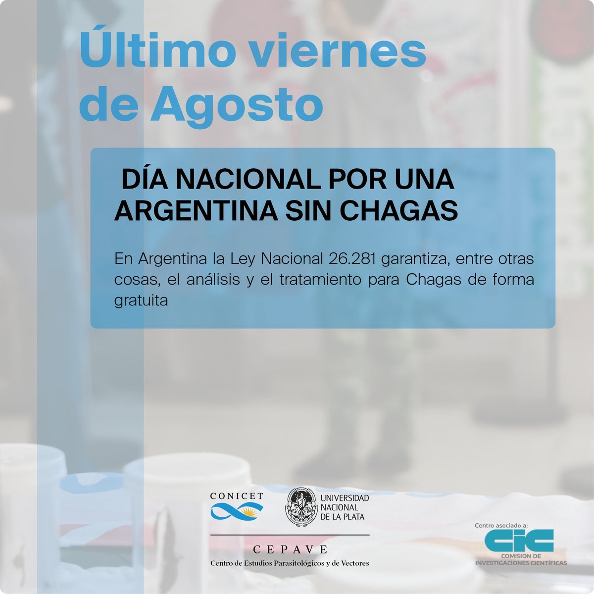 cepave_conicet's tweet image. El Chagas es una problemática de gran importancia en nuestro país que afecta, según estimaciones de la Organización Mundial de la Salud, al menos a un millón y medio de personas.
Es importante subrayar que el Chagas se puede prevenir, tratar y curar si es detectado a tiempo.