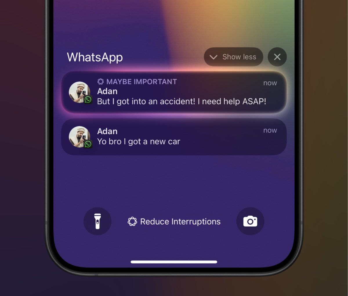 Fahad081180's tweet photo. Who else is loving the Reduced Interruptions focus powered by AI?
It’s like having a personal bouncer that throws in free therapy! 🧠
Image: Adan
#iPhone16 #iPhone16Pro #iPhone16ProMax #iOS181beta3 #AppleEvent https://t.co/xj7lsIv1nm