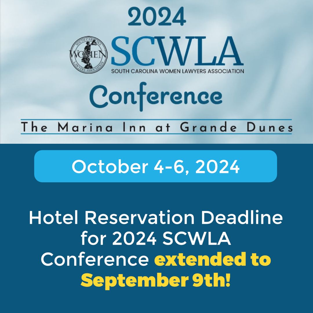 SCWLA_briefcase's tweet photo. Hotel Reservation Deadline for 2024 SCWLA Conference extended to September 9th! Click here to register today --> https://t.co/C5ssn8FtsG https://t.co/bmLAG26018