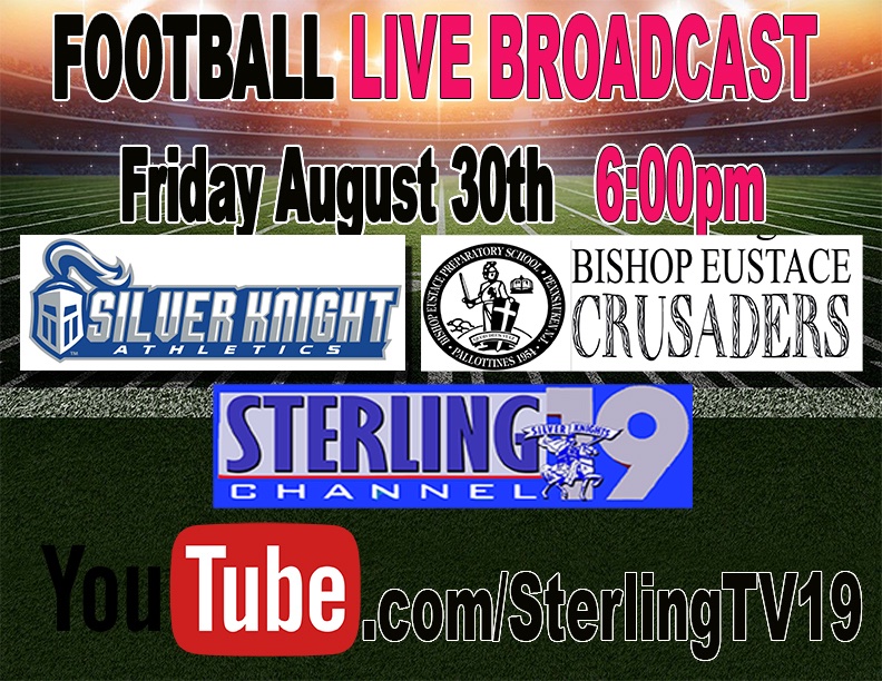 SterlingTV19 (@sterlingtv19) on Twitter photo LIVE GAME BROADCAST TODAY NEW TIME 6PM Football vs Bishop Eustace youtube.com/SterlingTv19 <a href="/KnightsSHS/">Sterling Athletics</a> <a href="/BishopEustace/">Bishop Eustace Preparatory School</a> LIVE GAME BROADCAST TODAY NEW TIME 6PM Football vs Bishop Eustace youtube.com/SterlingTv19 <a href="/KnightsSHS/">Sterling Athletics</a> <a href="/BishopEustace/">Bishop Eustace Preparatory School</a>