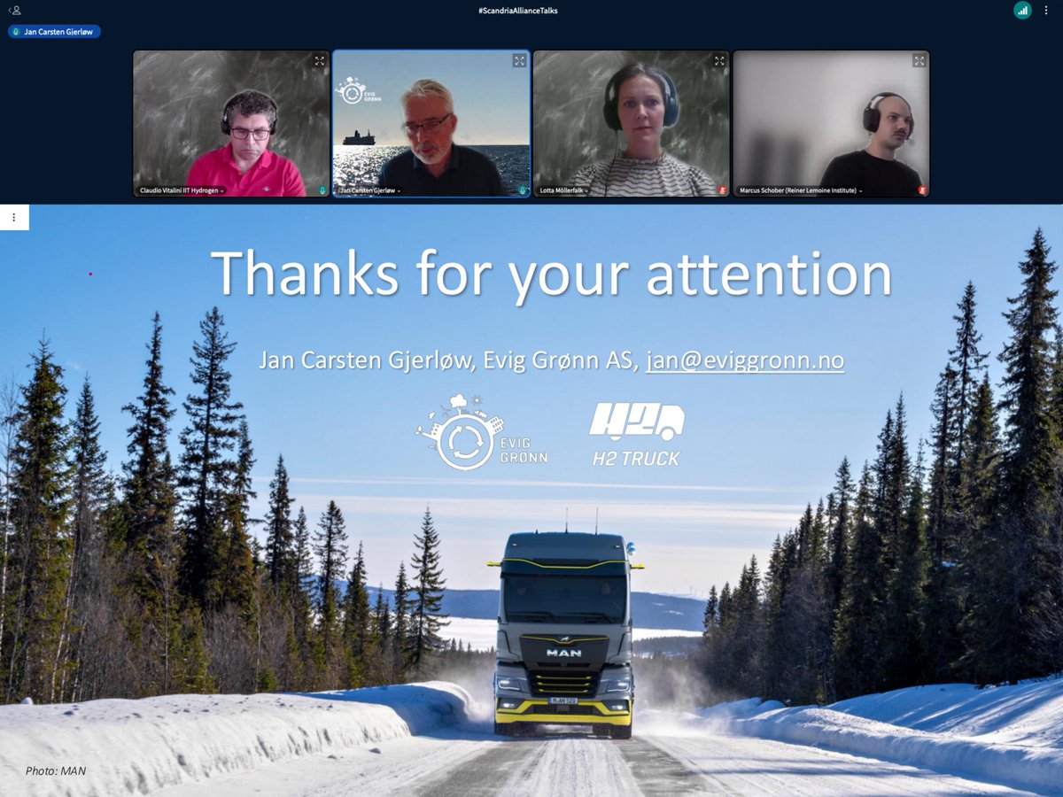 Have you missed this morning's #ScandriaAllianceTalks webinar on drivers and barriers for the use of #hydrogen in #heavydutytransport? All slides are now available for download here: scandria-alliance.eu/event/heavy-ve… Thanks to all speakers for excellent contributions!