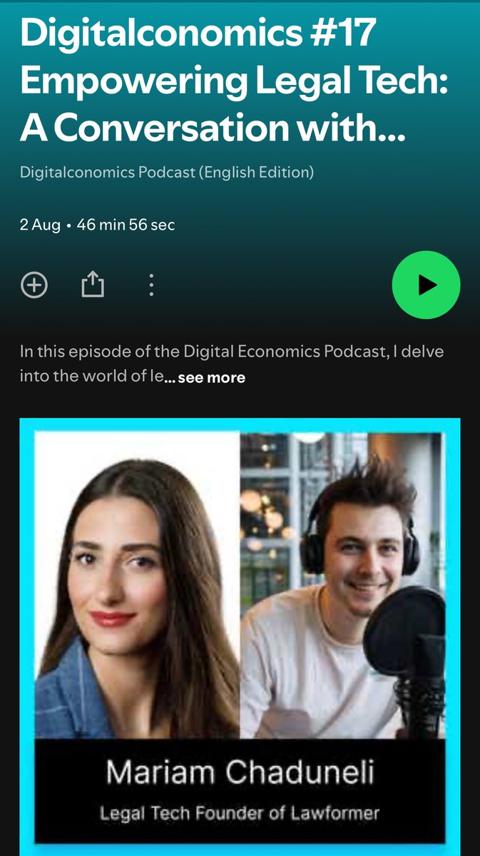 Super excited to share our recent conversation with Luis Rieke of Digitalconomics. 💬 The legal tech space is evolving fast, and we're proud to be part of this change. 

📷 Listen to the full episode here: open.spotify.com/episode/0CFQ1j…