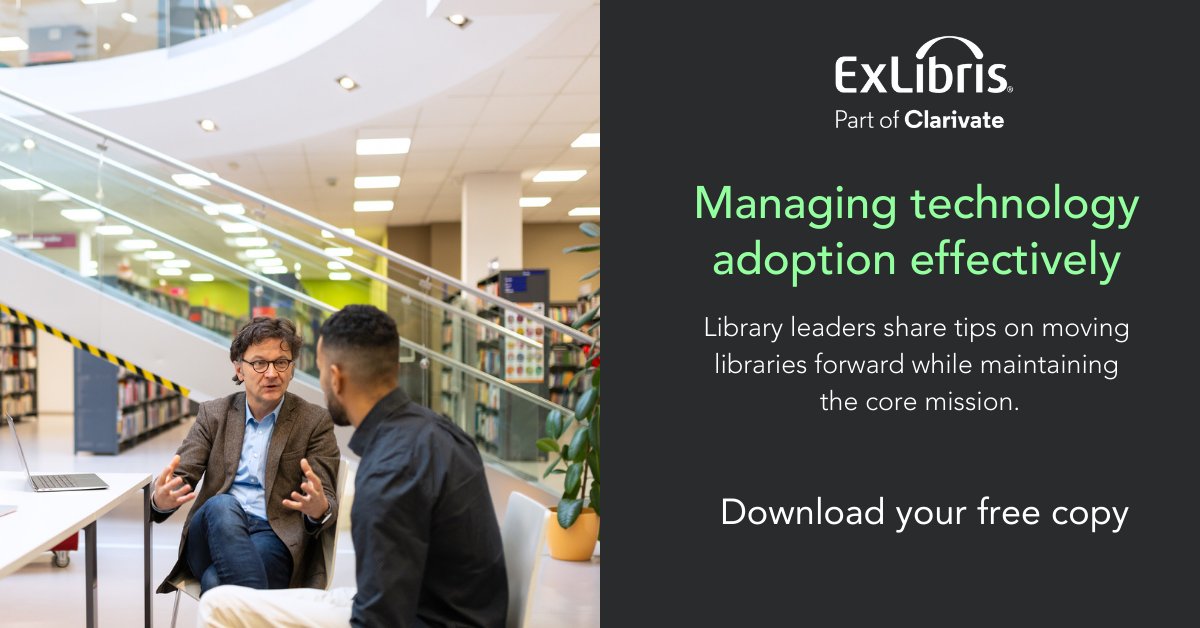 ClarivateAG's tweet image. From AI to new services, libraries are on the edge of exciting changes. Embrace the future today. #LibraryJournal #LibraryInnovation 

Read on: discover.clarivate.com/embrace_techno…