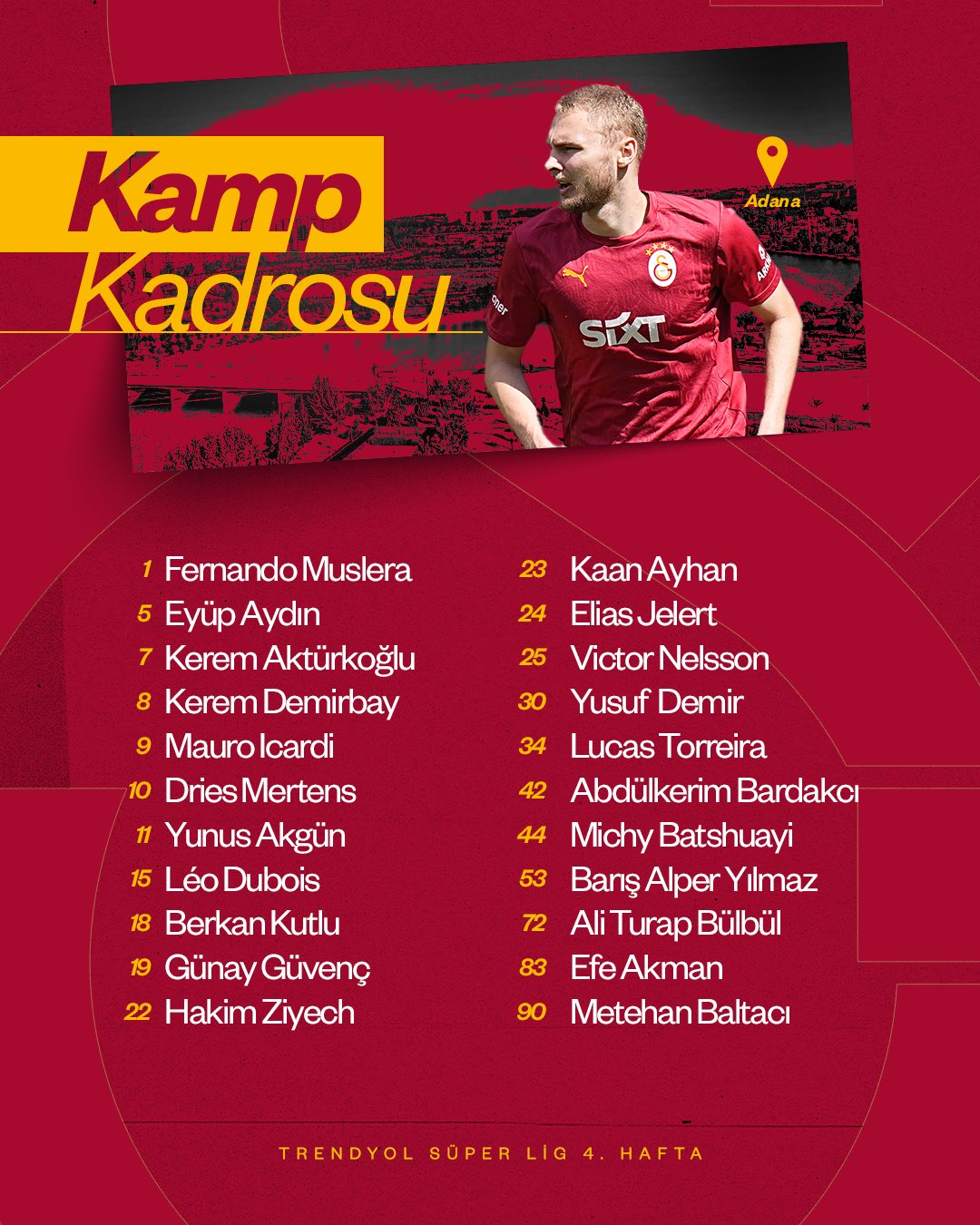 galatasaray kamp kadrosu
