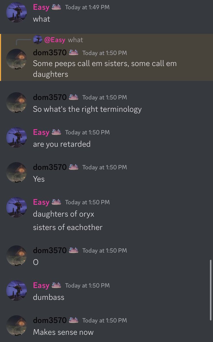 To this day this is still my favorite Codex/Lowman server interaction 💀