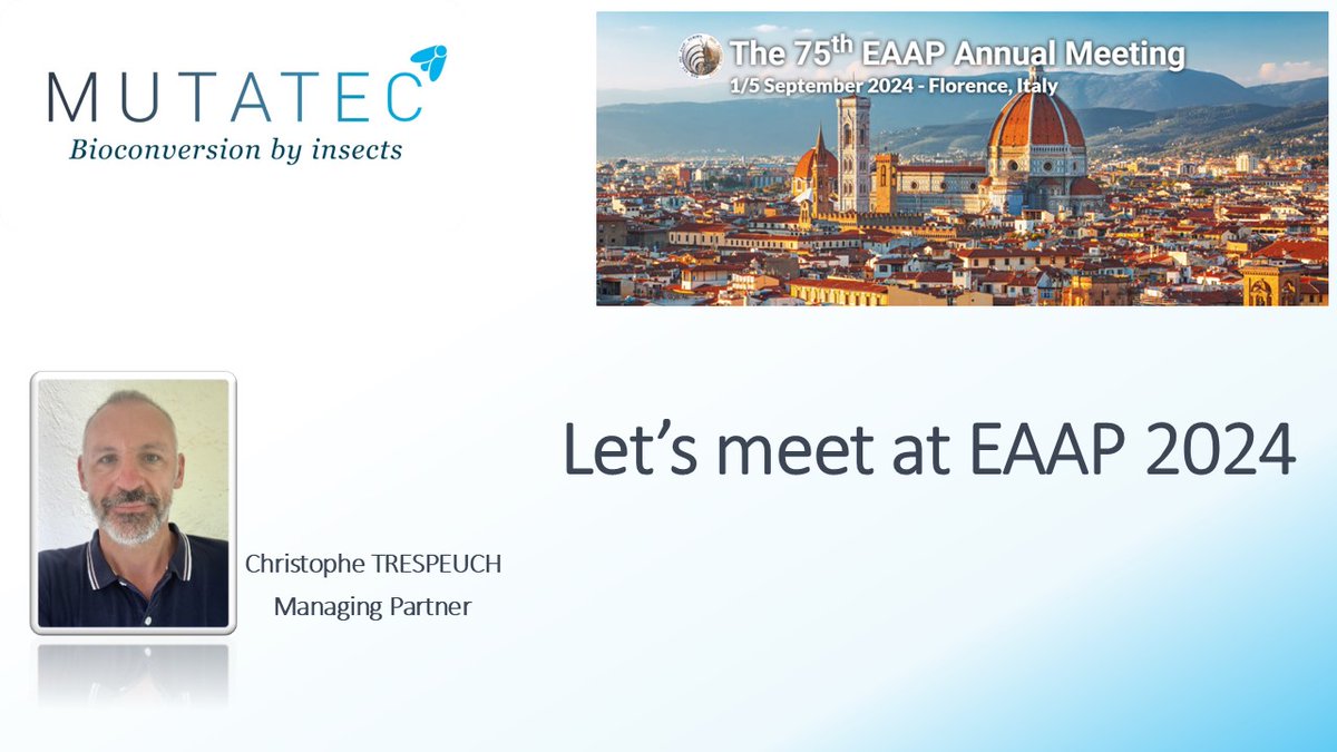 MUTATEC (@mutatec_insects) on Twitter photo As member of Study Commission, our Managing Partner and Veterinarian <a href="/ctrespeuch/">Christophe TRESPEUCH</a> is honoured to attend <a href="/EAAPofficial/">EAAPofficial</a> 2024 in #Firenze and to present <a href="/mutatec_insects/">MUTATEC</a> applicative results and collaborative works (S67 and S95) Let's meet there, and talk about the future of insects As member of Study Commission, our Managing Partner and Veterinarian <a href="/ctrespeuch/">Christophe TRESPEUCH</a> is honoured to attend <a href="/EAAPofficial/">EAAPofficial</a> 2024 in #Firenze and to present <a href="/mutatec_insects/">MUTATEC</a> applicative results and collaborative works (S67 and S95) Let's meet there, and talk about the future of insects