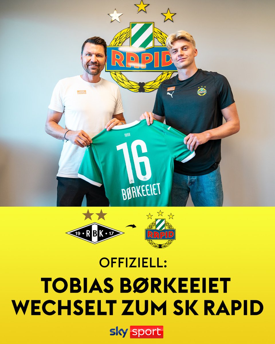 SkySportAustria's tweet photo. Der Norweger erhält einen bis vorerst zum Ende der Saison 2025/26 laufenden Vertrag mit einer Option auf Verlängerung bei den Hütteldorfern! ✅ 

Alle Infos 👉 https://t.co/sDQnKYruML

#inundaut #TransferUpdate #SKRapid #Rosenborg https://t.co/pBG8Ag9kdL