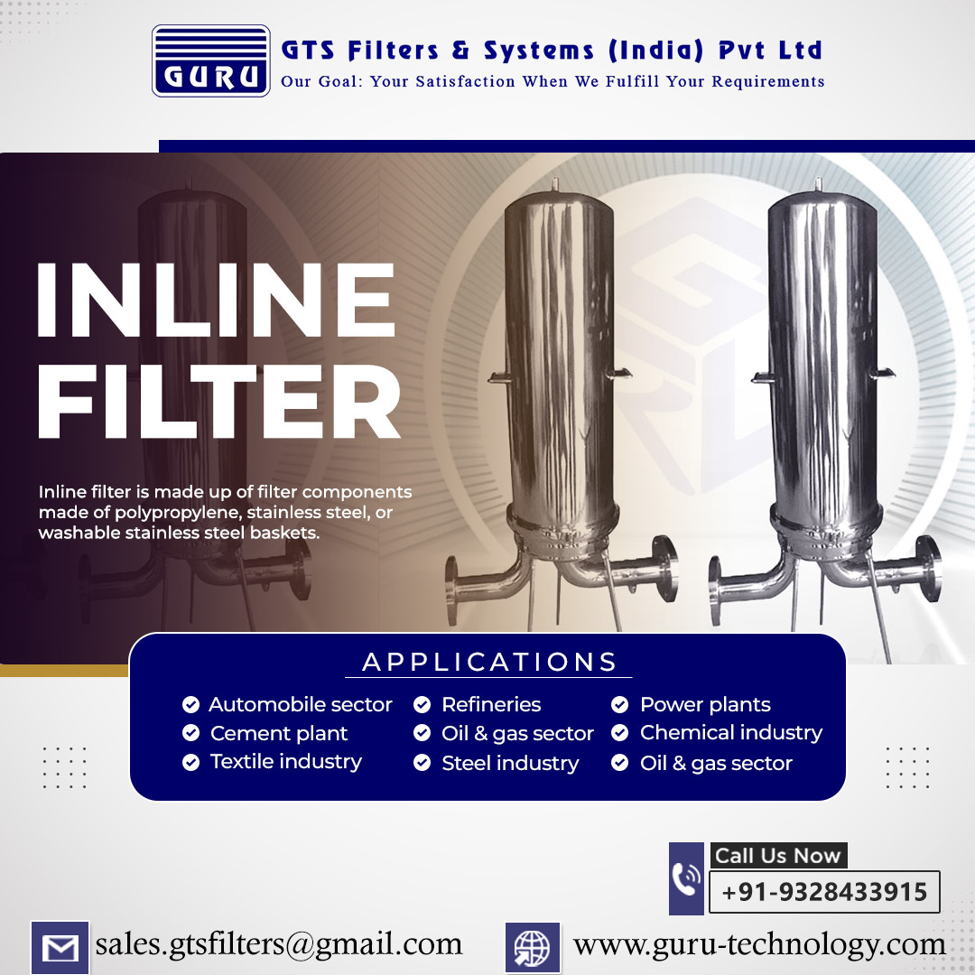 Gurutechnology2's tweet image. An #inlinefilter removes impurities from fluids in #industrialsystems, preventing clogging and damage. Contact GTS Filters &amp;amp; Systems for top-notch inline filters. guru-technology.com/inline-filter/