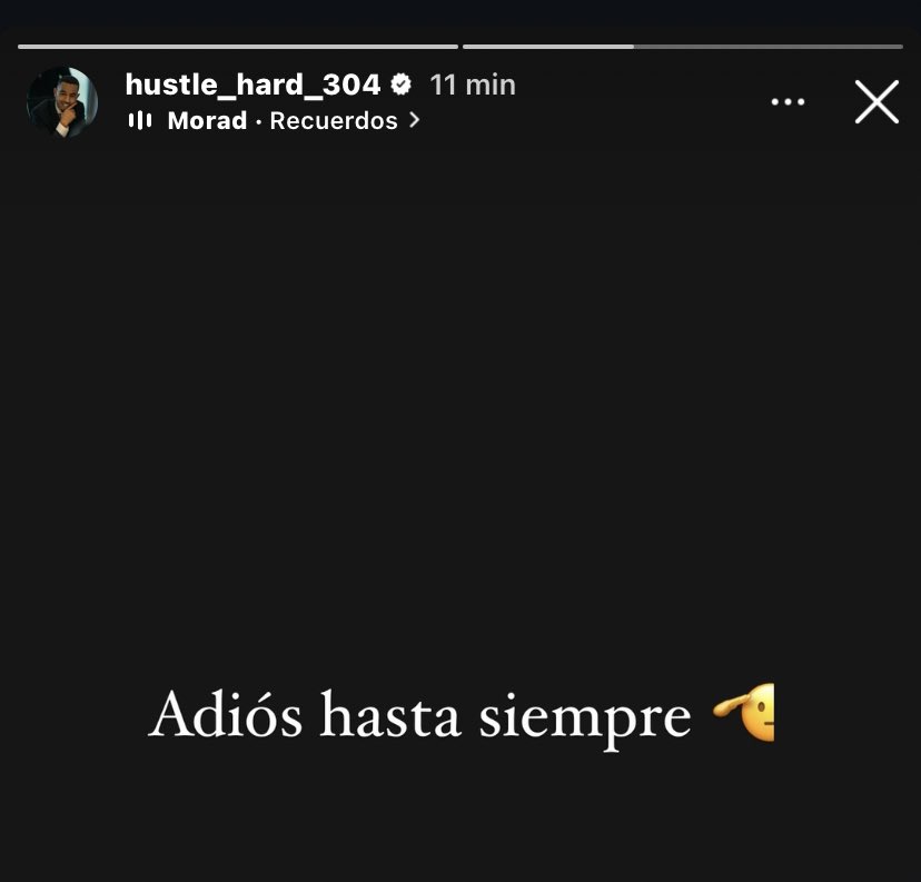 Las historias del padre de Lamine Yamal son increíbles eh. Temazo del
Morad por ley, y ahora pone Adiós hasta siempre. 

Hustle Hard 304 es mi cuenta favorita de Instagram. Como se borre la cuenta me pondré muy triste.