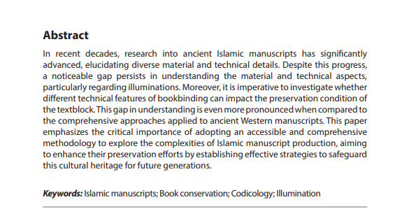 AC_ASP_'s tweet image. 🧐We welcome you to read "Preserving the past: Unveiling challenges in ancient Islamic manuscript #conservation" 📷By Rita Araújo.
#art #CulturalHeritage
Read it here #OpenAccess: doi.org/10.36922/ac.32…