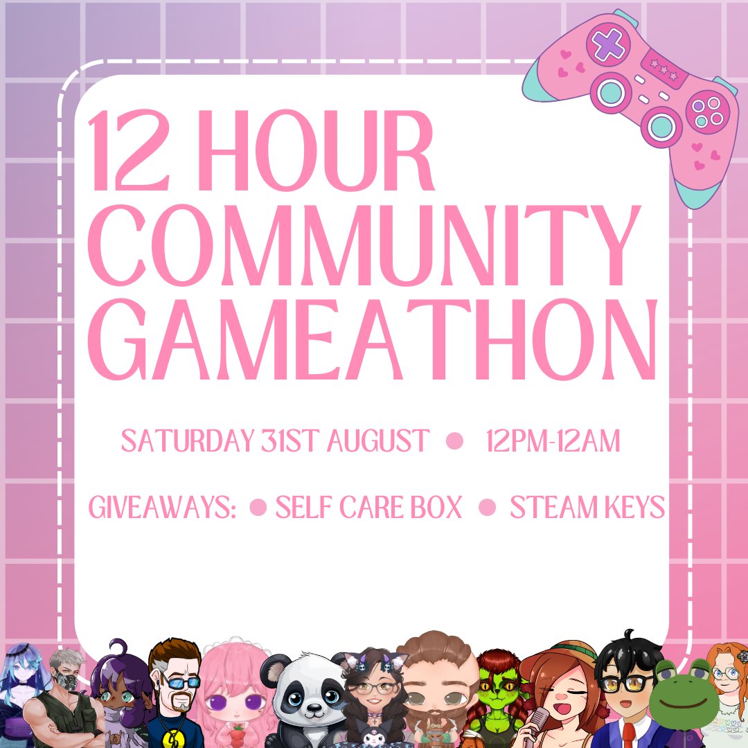 SlothAndEmma's tweet photo. 🎮IT'S TOMORROW!🎮

Join us for a 12-hour Community Gameathon filled with giveaways, fun, laughter, and a bit of chaos! 

Hope to see you there 🩷 https://t.co/G81pmreZtr