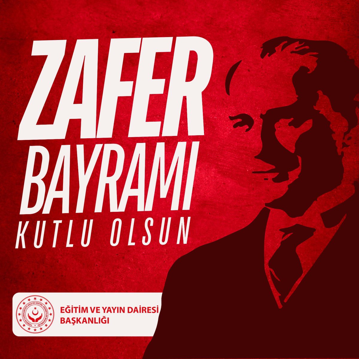 Ulusumuzun en büyük zaferlerinden 30 Ağustos Zaferimizin yıl dönümü kutlu olsun!

Bu şanlı zaferi bize armağan eden Gazi Mustafa Kemal ATATÜRK ve silah arkadaşlarını rahmet ve minnetle anıyoruz.

#30AğustosZaferBayramı

<a href="/tcailesosyal/">T.C. Aile ve Sosyal Hizmetler Bakanlığı</a> <a href="/MahinurOzdemir/">Mahinur Özdemir Göktaş</a>