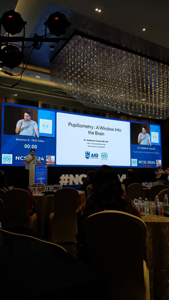 ncsi2024's tweet photo. Much needed discussion on the utility of Pupillometry in ICU by Dr Siddarth Chavali @Obliviatologist at NCSI 2024, Chennai.
Pupillometry is the need of the hour &amp; Dr Siddarth has presented his talk in a comprehensive way. 
#ncsi2024
@NCSIofficial @ISNACCINDIA @SCCM @AIGHospitals https://t.co/LeIG8yImCY