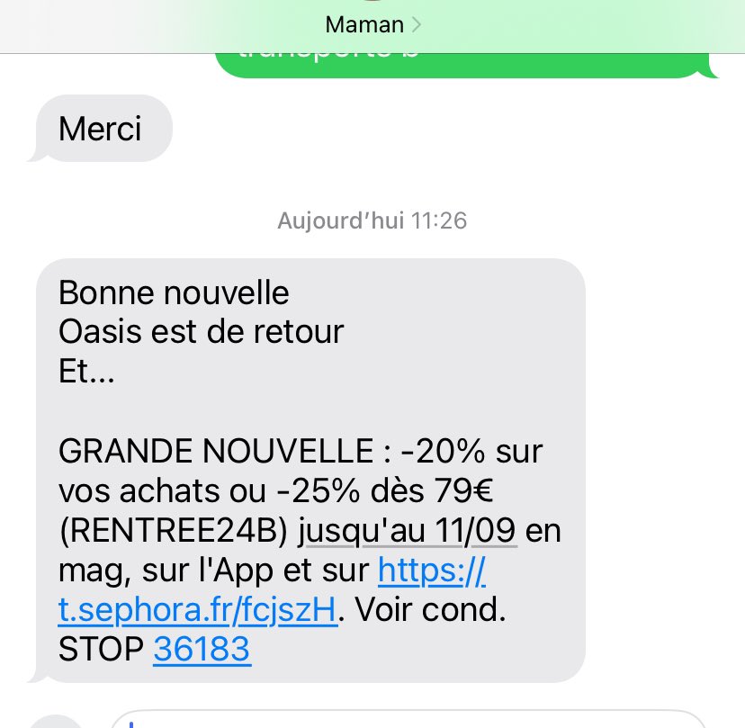 La réunion d’Oasis et les soldes chez Sephora, ma maman connaît bien mes priorités 😭